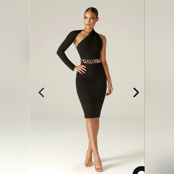 NWT Alieva Dasha Modern midi dress in black size xl - Picture 7 of 16